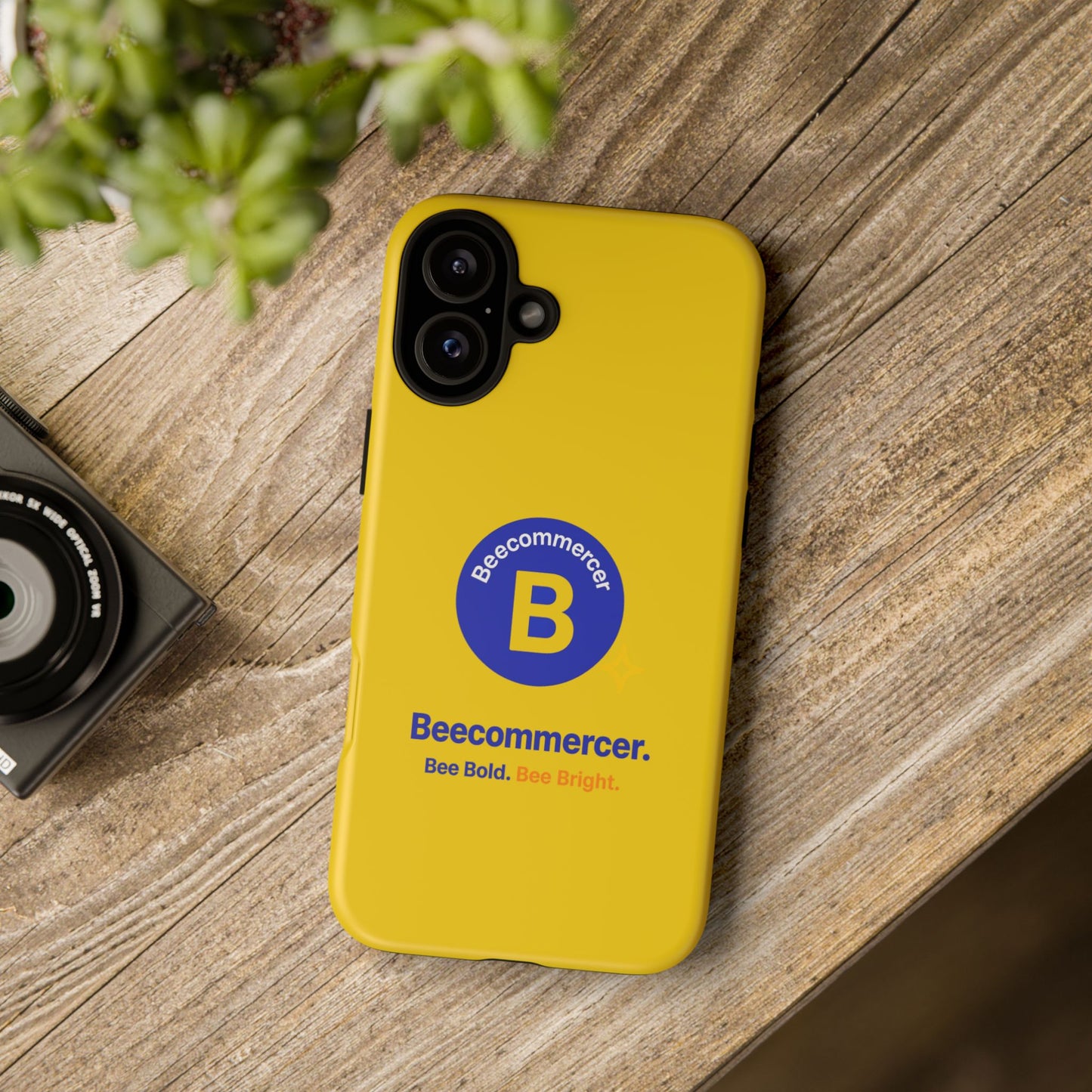 Beecommercer Bold Logo Phone Case — Yellow Protective Phone Cover