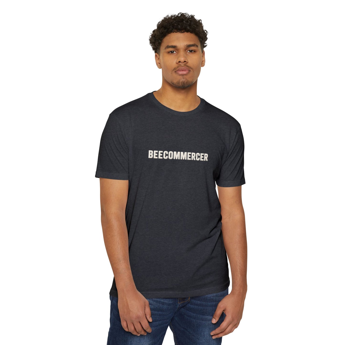 Beecommercer T-Shirt — "Beecommercer. Bee Bold. Bee Bright." Minimal Logo Tee