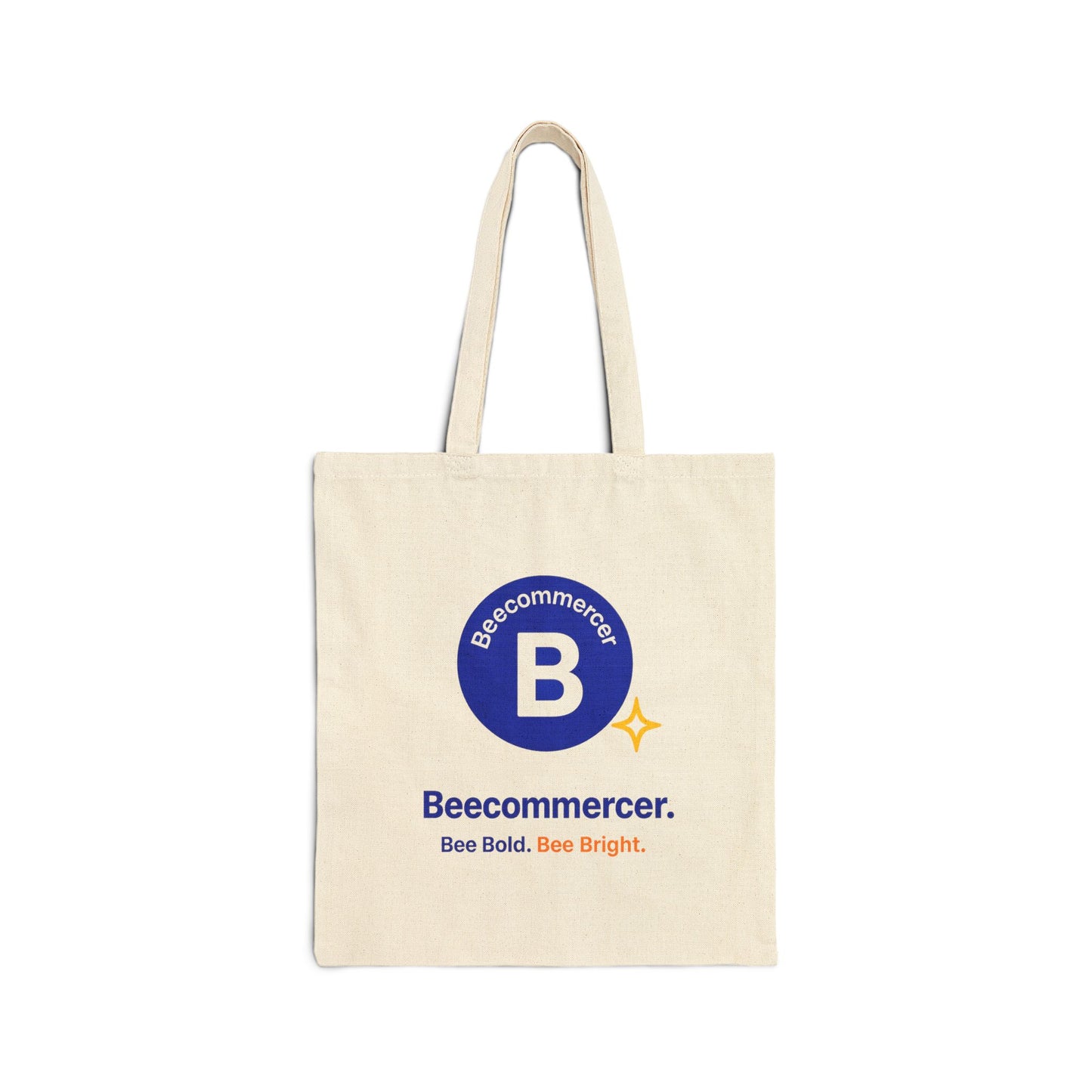 Canvas Tote Bag — Beecommercer Logo "Bee Bold. Bee Bright."