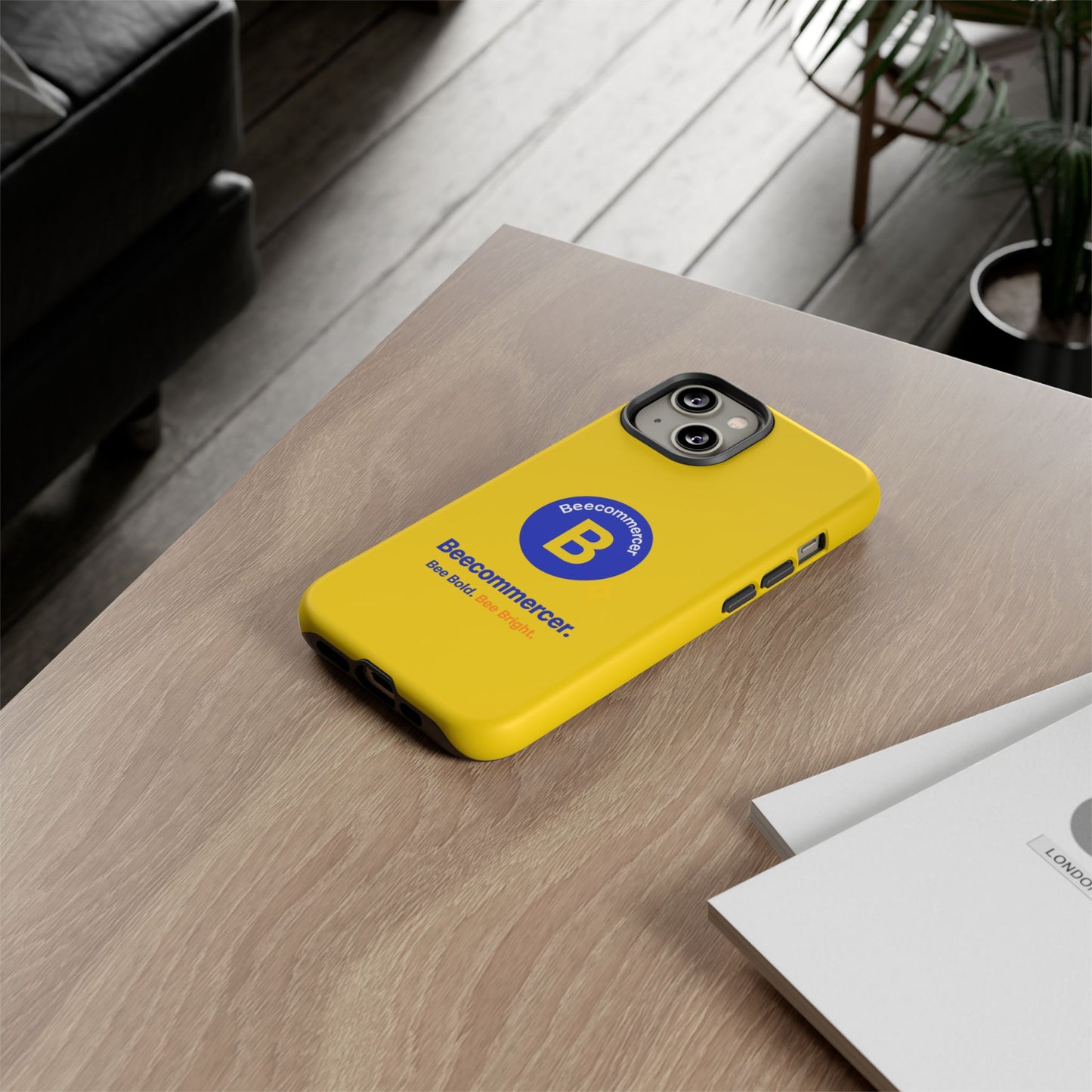 Beecommercer Bold Logo Phone Case — Yellow Protective Phone Cover