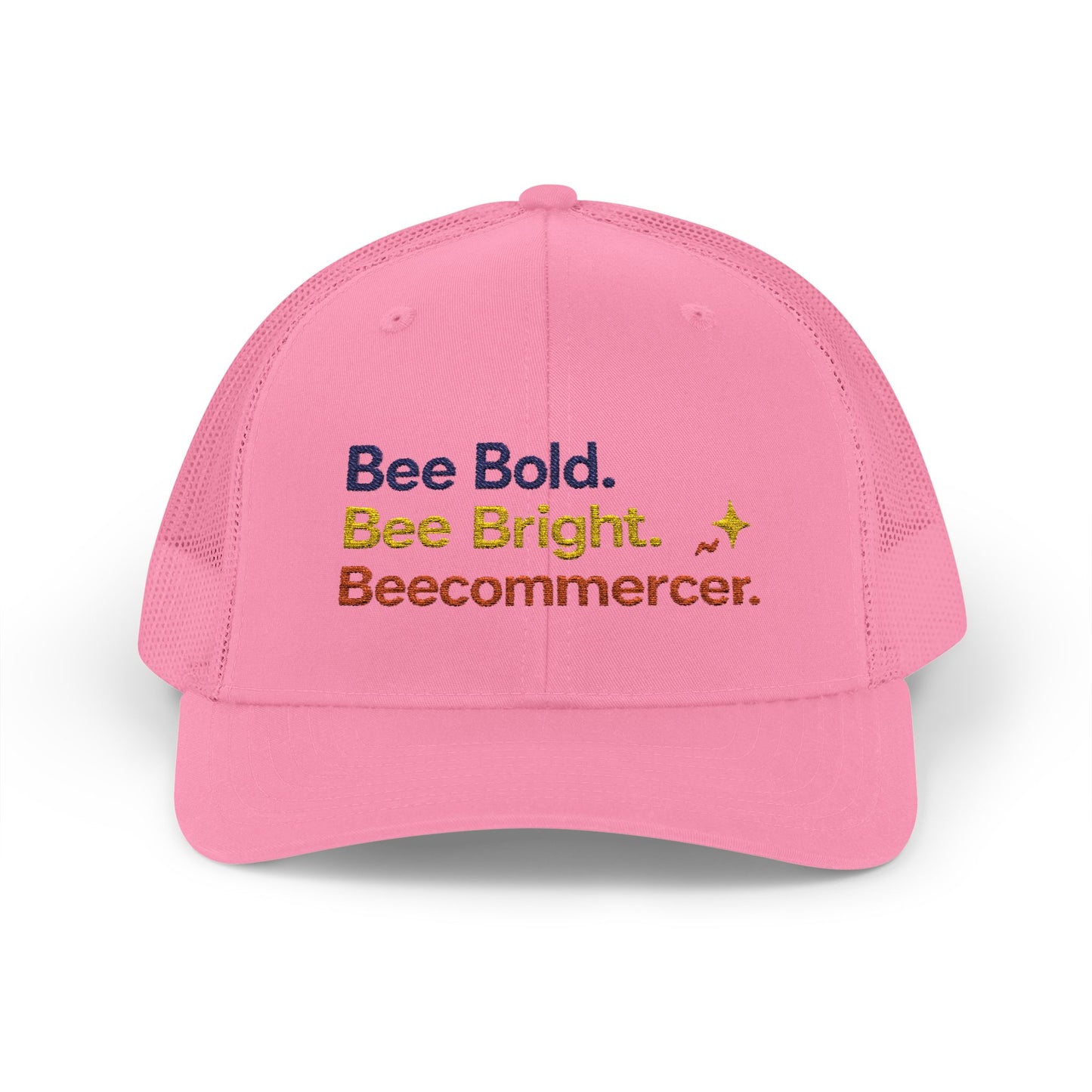 Trucker Cap — "Bee Bold. Bee Bright. Beecommercer." Embroidered Entrepreneur Hat