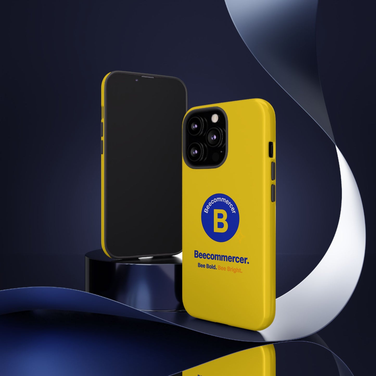 Beecommercer Bold Logo Phone Case — Yellow Protective Phone Cover