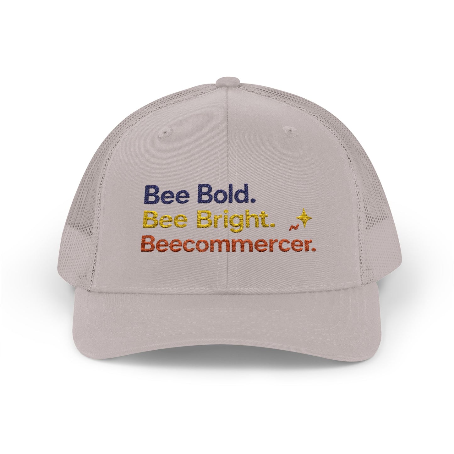 Trucker Cap — "Bee Bold. Bee Bright. Beecommercer." Embroidered Entrepreneur Hat