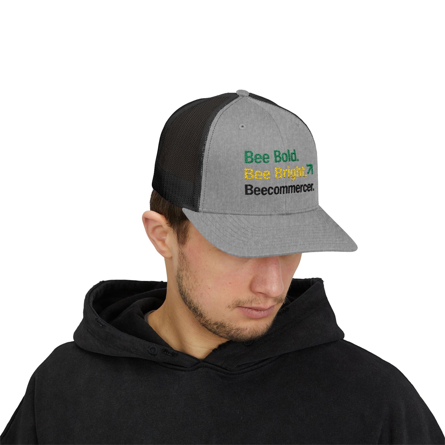 Bee Bold Bee Bright Embroidered Trucker Cap