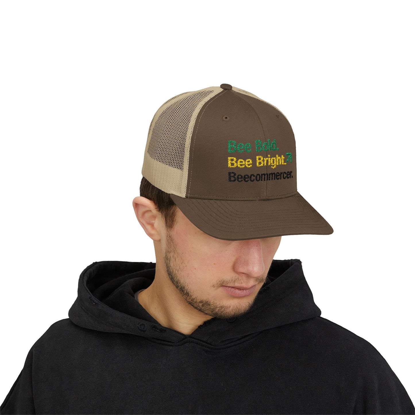 Bee Bold Bee Bright Embroidered Trucker Cap