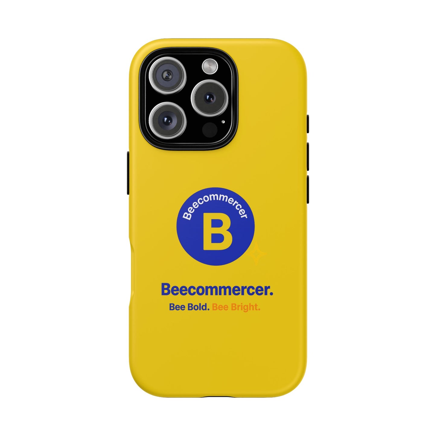 Beecommercer Bold Logo Phone Case — Yellow Protective Phone Cover