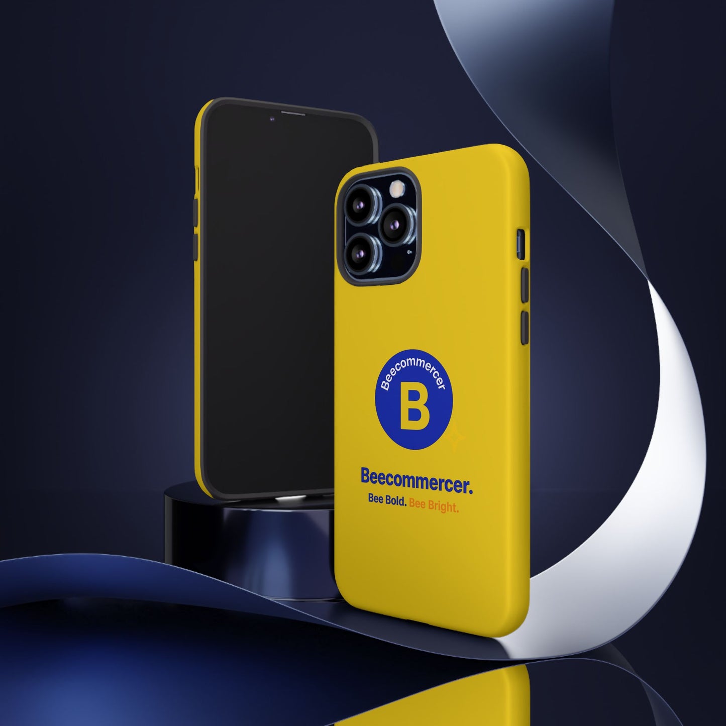 Beecommercer Bold Logo Phone Case — Yellow Protective Phone Cover