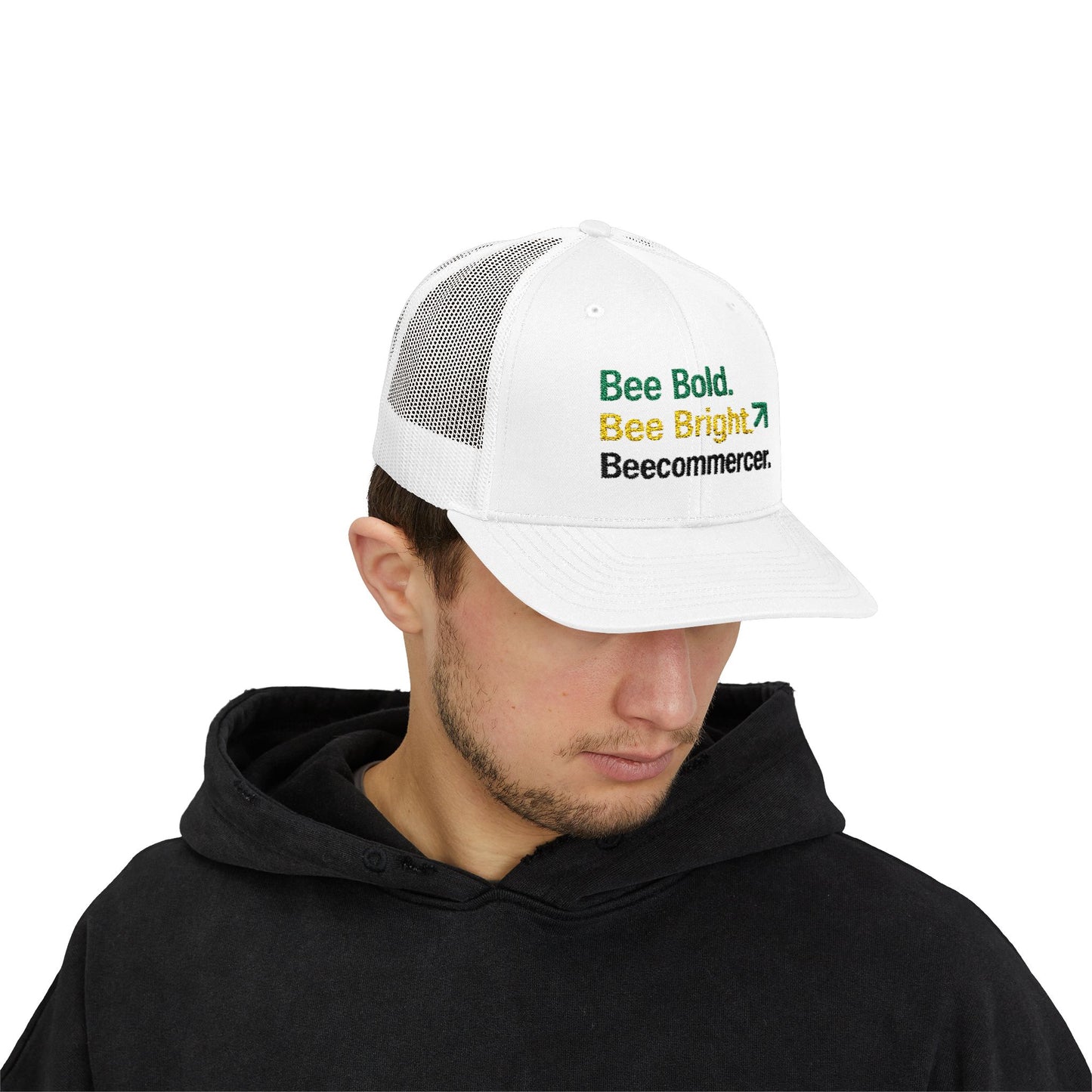 Bee Bold Bee Bright Embroidered Trucker Cap
