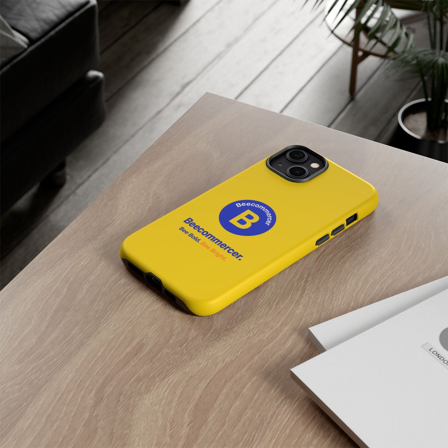 Beecommercer Bold Logo Phone Case — Yellow Protective Phone Cover