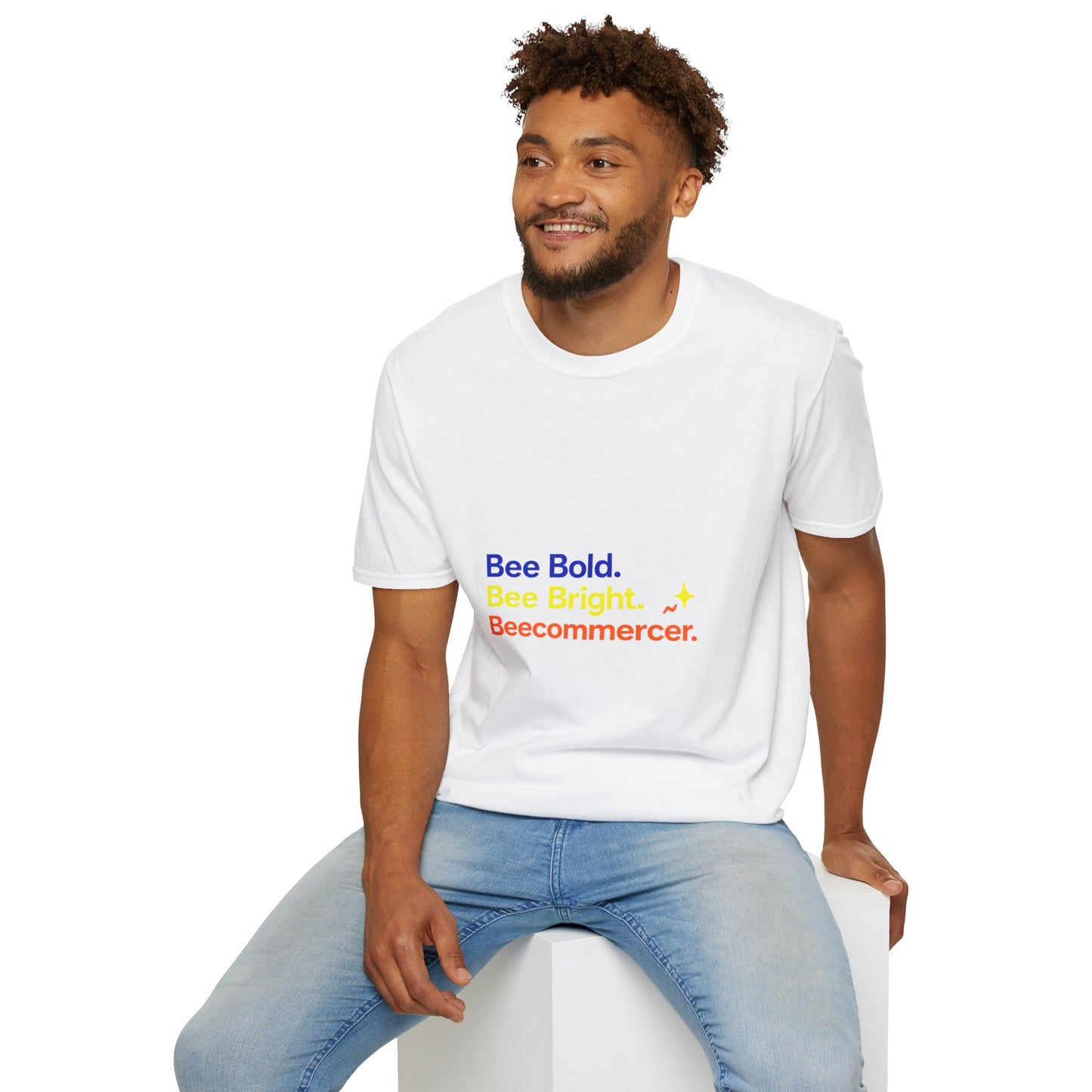 Bee Bold Tee – “Bee Bold. Bee Bright. Beecommerce r.” Motivational Graphic T-Shirt
