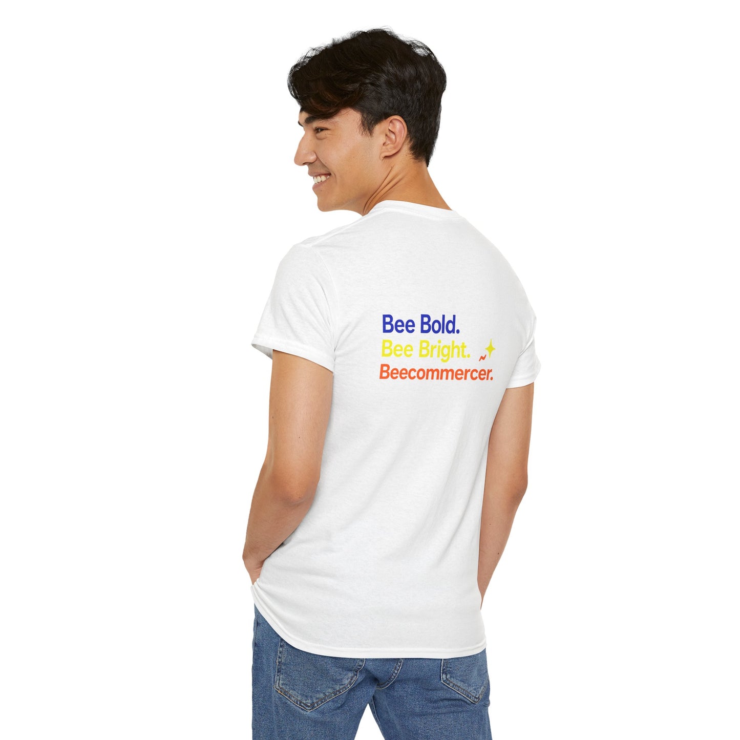 T‑Shirt — "Bee Bold. Bee Bright. Beecommercer." Motivational E‑commerce Tee