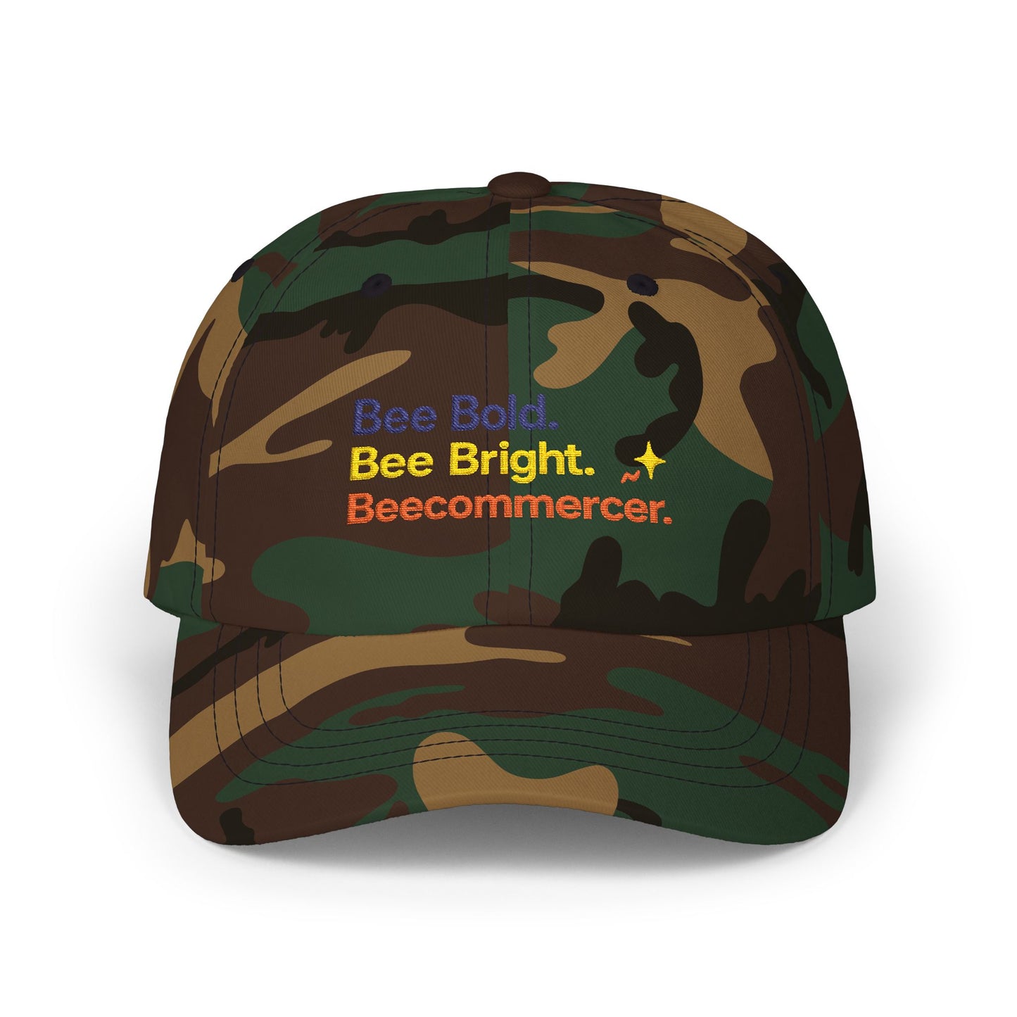 Dad Cap — "Bee Bold. Bee Bright. Beecommercer." Embroidered Baseball Hat