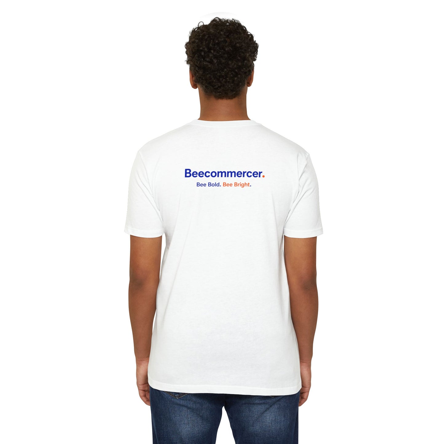 Beecommercer T-Shirt — "Beecommercer. Bee Bold. Bee Bright." Minimal Logo Tee