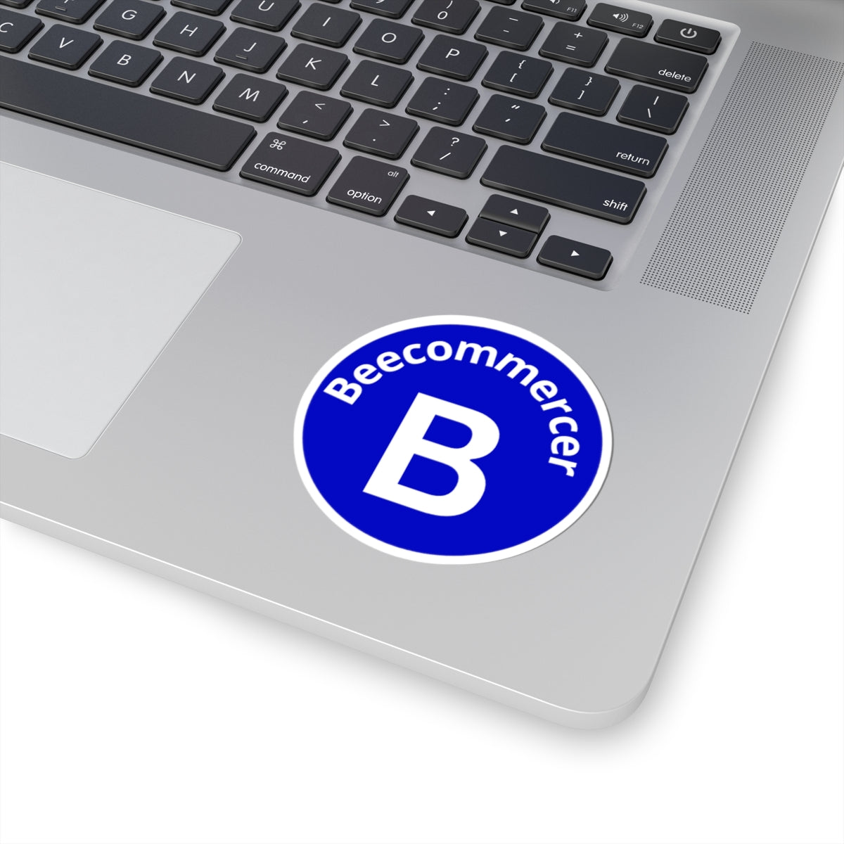 Beecommercer Badge Kiss-Cut Sticker lifestyle view