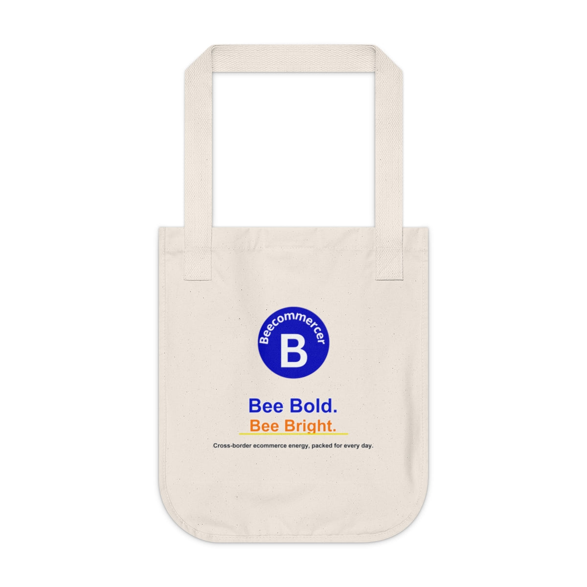 Beecommercer Everyday Organic Tote in Natural, front view