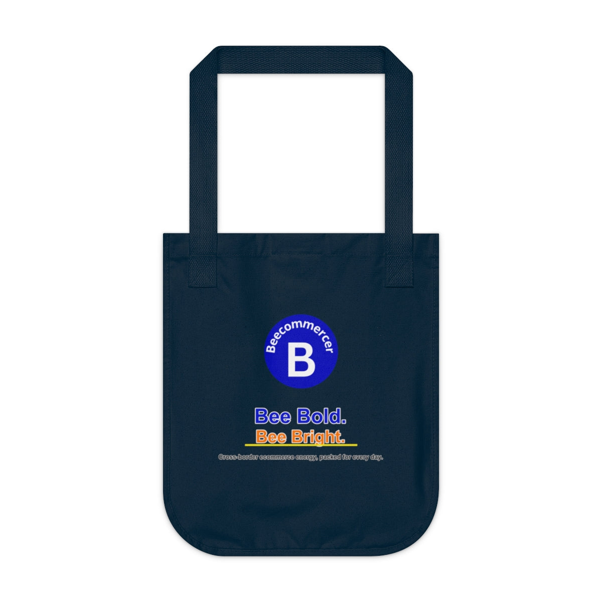 Beecommercer Everyday Organic Tote in Navy, front view