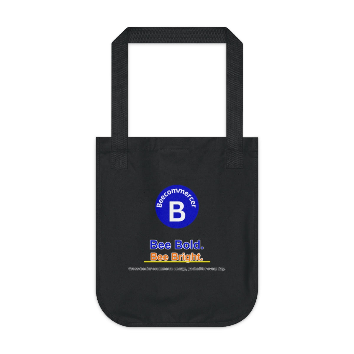 Beecommercer Everyday Organic Tote in Black, front view